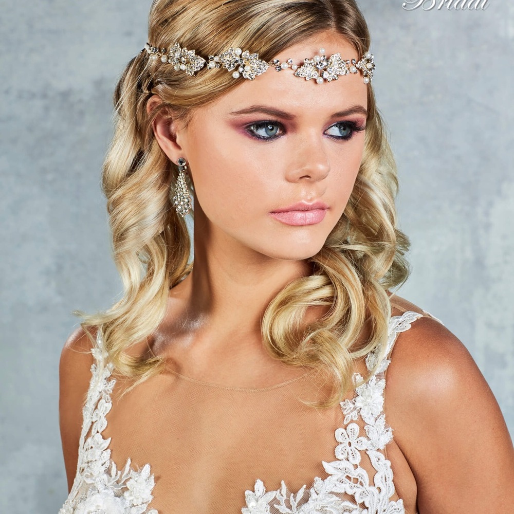 Symphony Bridal Rose Gold Crystal/Pearl Headband